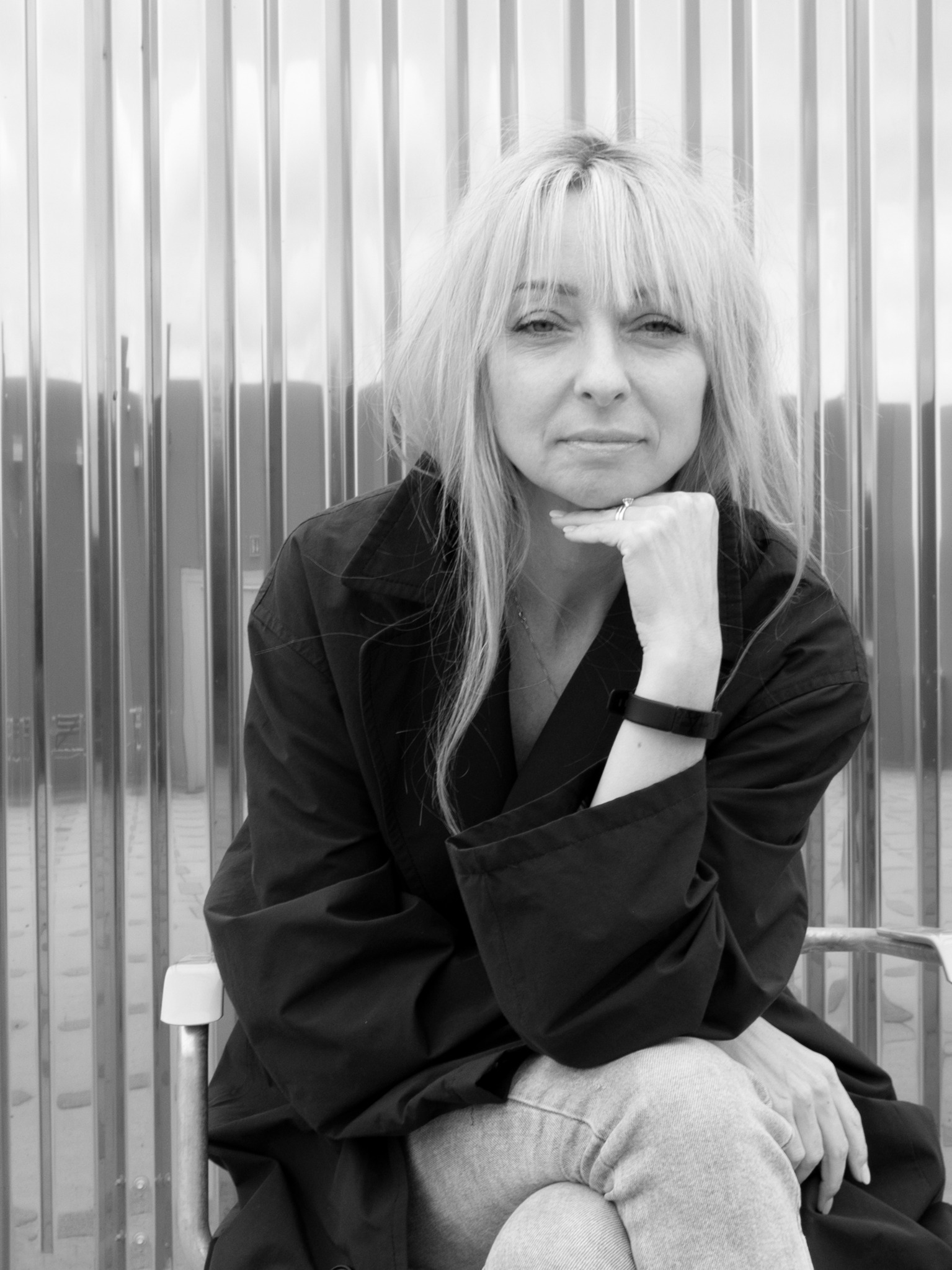Black-and-white portrait of Tatiana Johnson